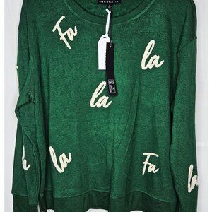 Jane & Delancey Green Fa La La Pullover Sweater Size Large